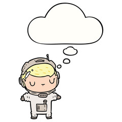 cartoon astronaut and thought bubble