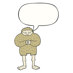 cartoon bigfoot and speech bubble