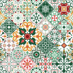 Seamless tiles background in portuguese, spanish, italian style. For wallpaper, backgrounds, decoration for your design, ceramic, page fill and more.