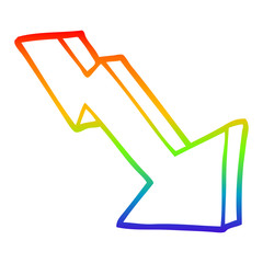 rainbow gradient line drawing cartoon business loss arrow