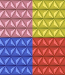 Set of abstract patterns. Bright triangle background.