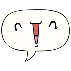 cute cartoon face and speech bubble