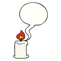 cartoon candle and speech bubble