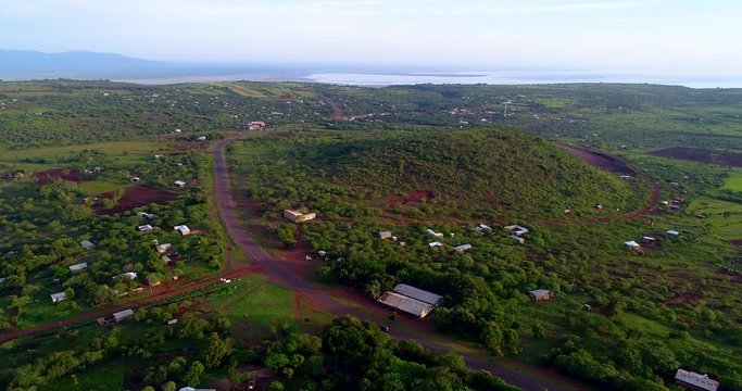 Aerial view near Lake Manyara National Park. Arusha, Tanzania.