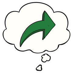 cartoon pointing arrow and thought bubble