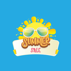 vector summer happy sun holding sale offer sign