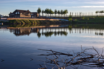 landscape with lake and trees