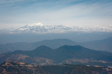 Kathmandu. Chandragiri Hill. View point on the mountains of Nepal. Landmark.