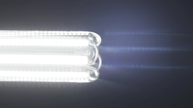 Energy efficient led lamp on dark background