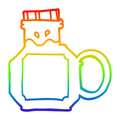 rainbow gradient line drawing cartoon green potion