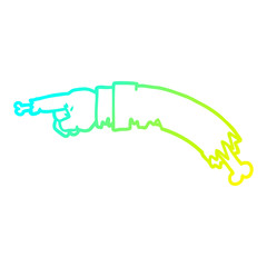 cold gradient line drawing cartoon pointing zombie hand