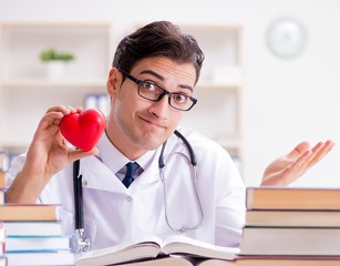 Medical student preparing for university exams