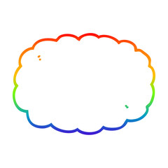 rainbow gradient line drawing cartoon cloud