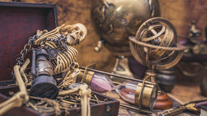 Dried Skeleton With Pirate Wealth