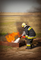 Instructor on a training fire