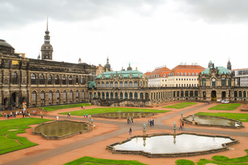 Obraz premium aerial view of zwinger palace in German city of Dresden