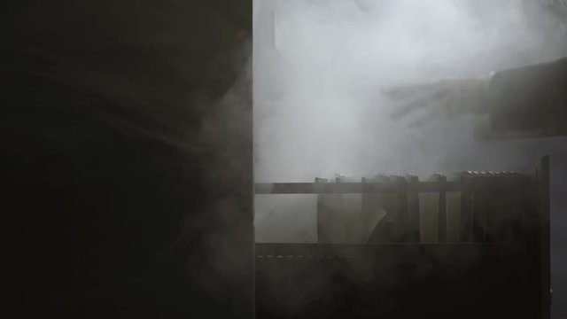 Businessman searching for dangerous burning files