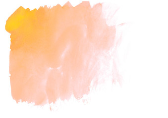 orange watercolor gradient strokes brush.Manual work.Watercolor banner in high resolution