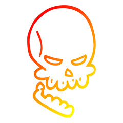 warm gradient line drawing cartoon halloween skull