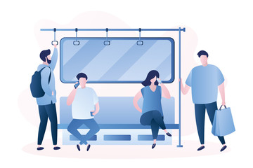 People in the subway,Male and female characters,