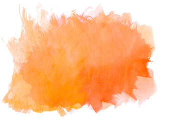 orange watercolor stains with gradient.Watercolor cloud