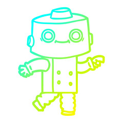 cold gradient line drawing cartoon robot
