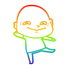 rainbow gradient line drawing cartoon creepy guy