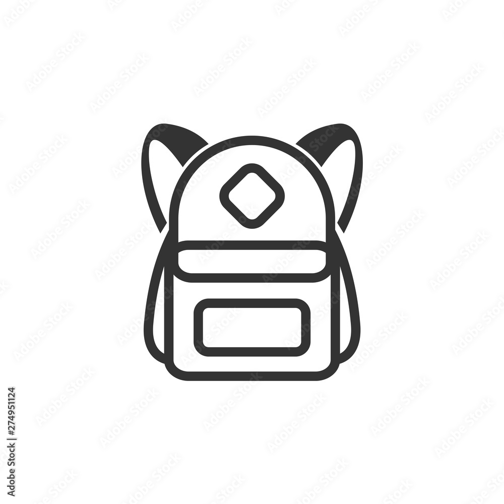 Aufkleber school bag icon template black color editable. schoolbag symbol style vector sign isolated on white 