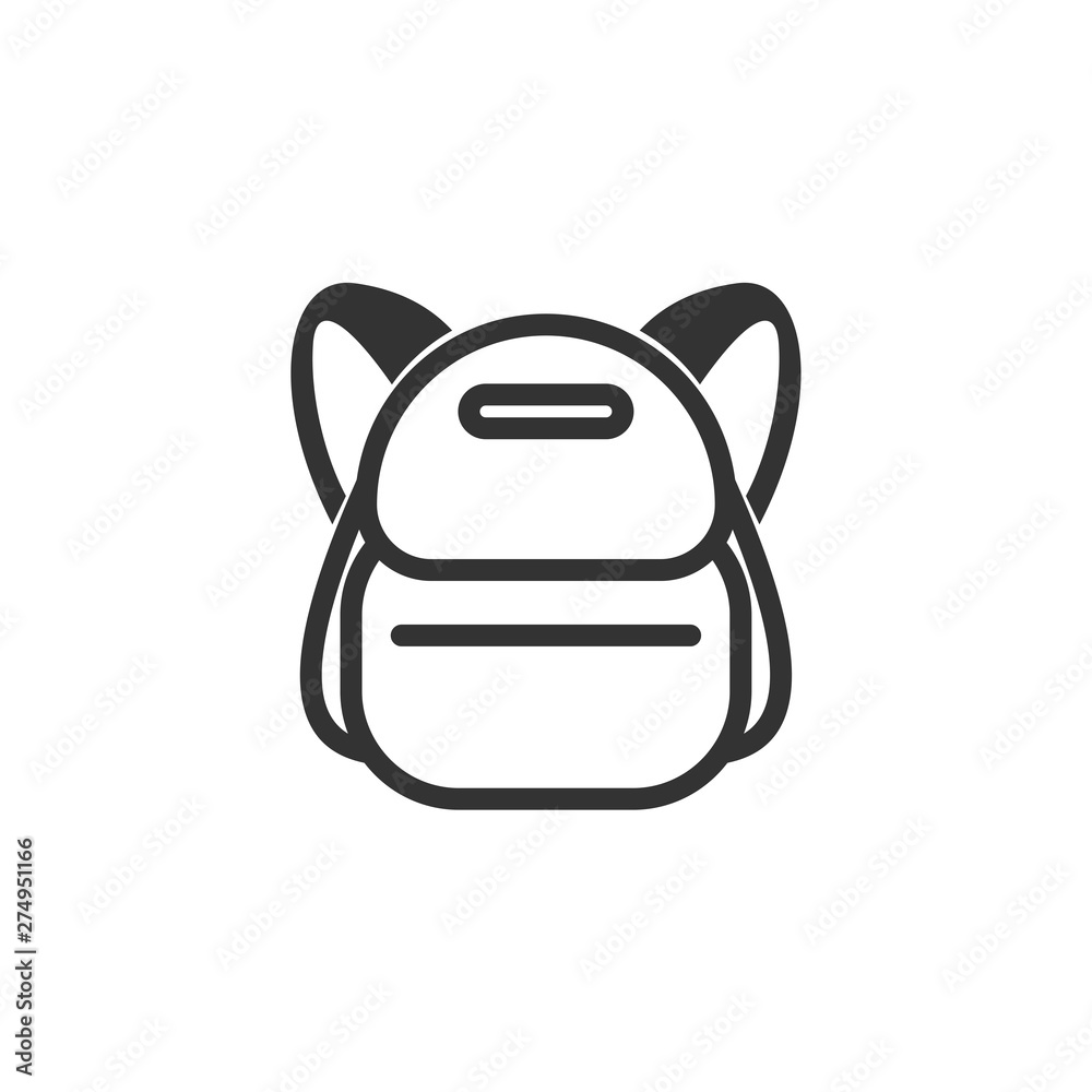 Aufkleber school bag icon template black color editable. schoolbag symbol style vector sign isolated on white 