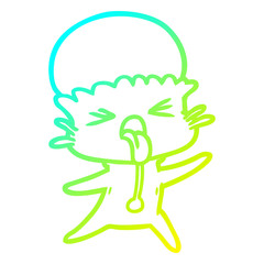 cold gradient line drawing weird cartoon alien