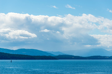 Fototapeta premium Fantastic view over ocean and mountains in Vancouver, Canada.