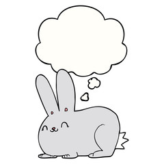 cartoon rabbit and thought bubble