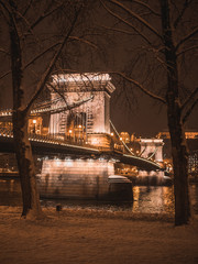 Chain Bridge at night Budapest