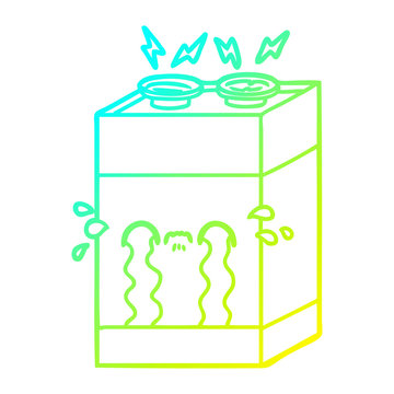 recommend clip art: cold gradient line drawing cartoon crying battery