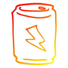 warm gradient line drawing cartoon can of energy drink
