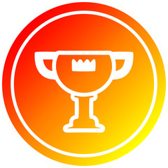 trophy award circular in hot gradient spectrum