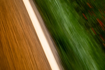 Long exposure of road in countryside