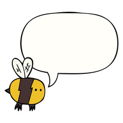 cartoon bee and speech bubble