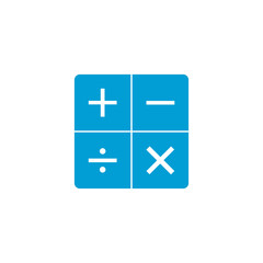 Business, calculator icon. Vector illustration, flat design.