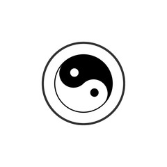 Yin Yang icon. Vector illustration, flat design.