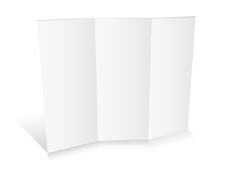 Blank white zigzag folded paper.