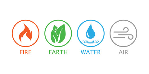 Four elements symbol. Vector illustration, flat design.
