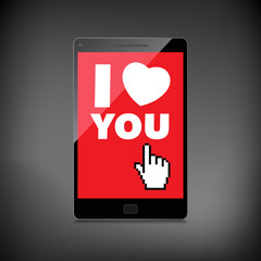 I love you valentine web, modern concept. High-quality smartphone screen.