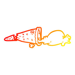 warm gradient line drawing cartoon dropped ice cream
