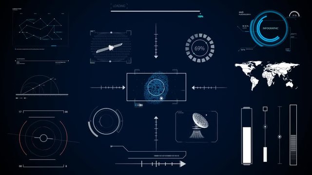 Technologies hud screen displays animations