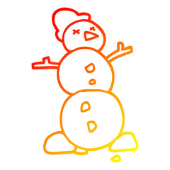 warm gradient line drawing cartoon traditional snowman