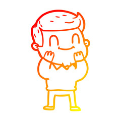 warm gradient line drawing cartoon friendly man