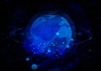 plexus world digital deep learning ai technology, robotic brain, molecule of chemical, atom cell science, abstract futuristic cyber network background illustration 3d rendering