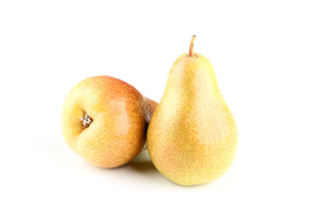 Ripe pears isolated on white background