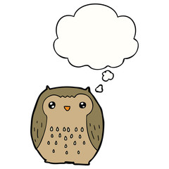 cute cartoon owl and thought bubble